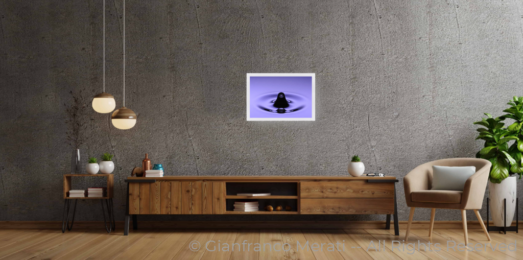 Glass Droplets 016 (36 Cm X 23.91 Cm) 36 / White Thin Frame - Glass: Anti-Reflect